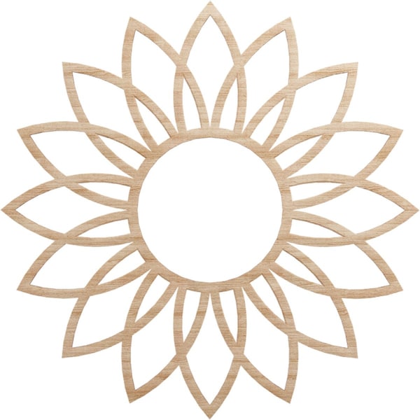 Ekena Millwork Daisy Wood Fretwork Pierced Ceiling Medallion, Alder, 24"OD x 8 3/8"ID x 1/4"T CMWP24X24X0250DAAL - main